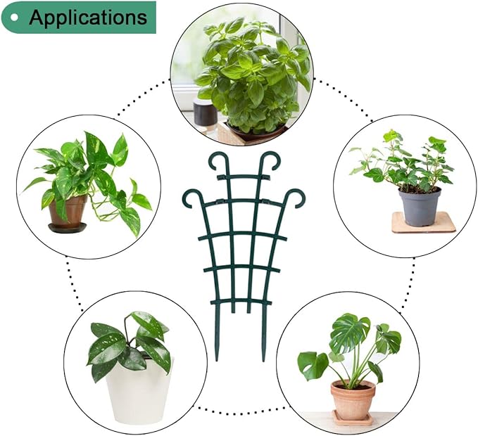 Indoor Small Trellis, 6Pcs Plant Trellis for Climbing Plants Trellis for Potted Plants Stackable Plastic Pot Plant Support Trellis for Indoor Outdoor Hoya Vines Pothos Houseplants
