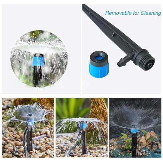 240FT Drip Irrigation Kit, Adjustable Plant Mister, Automatic Irrigation System, Mefape Sprinkler System, Garden Watering System for Greenhouse Yard Lawn, 1/2” 1/4” Drip Tubing