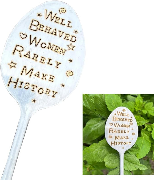 Garden Plant Marker Friendship Gift for Women Gardeners, Plant Stake Label Sign Tag Gardening Gifts for Woman Plant Lovers, Metal Garden Decoration (Make History)