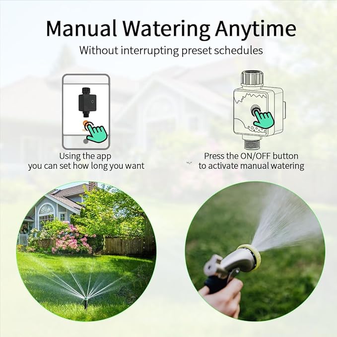 Gray WiFi Sprinkler, 1 Zone Smart Water Timer, Outdoor Hose Timer for Lawns, Yards and Garden (1-1 Zone Smart, Gray