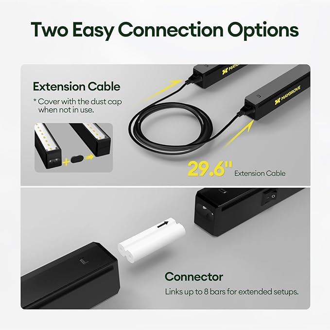 Plant Grow Lights 2FT, Sun-Like Full Spectrum 5000K, 60W(4 x 15W), T5 LED Grow Light Strips for Indoor Plants and Flowers, High PPFD, Linkable, Black, 4-Pack