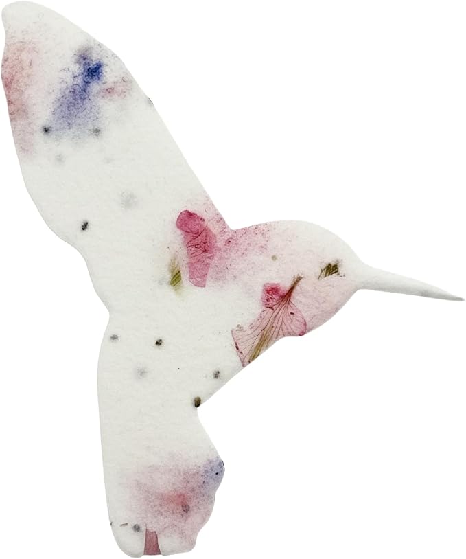 Wildflower Seed Paper - Set of 24 Hummingbird-Shaped for Funeral Favors, Memorial Gifts, & Sympathy Gifts for Loss of Father and Mother (Pink & Blue)