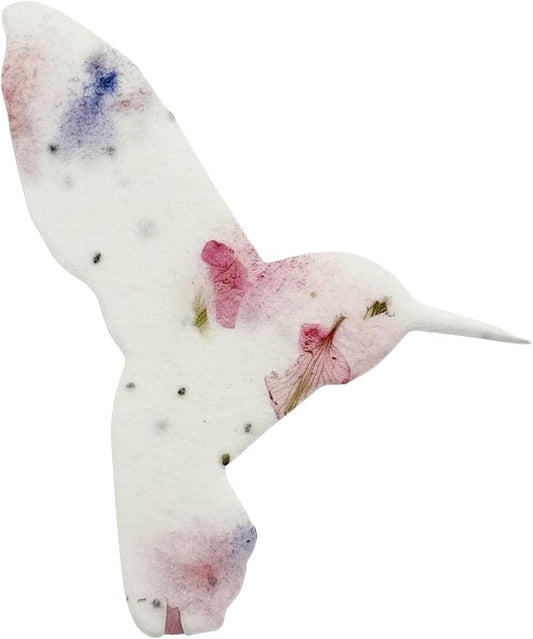 Wildflower Seed Paper - Set of 24 Hummingbird-Shaped for Funeral Favors, Memorial Gifts, & Sympathy Gifts for Loss of Father and Mother (Pink & Blue)