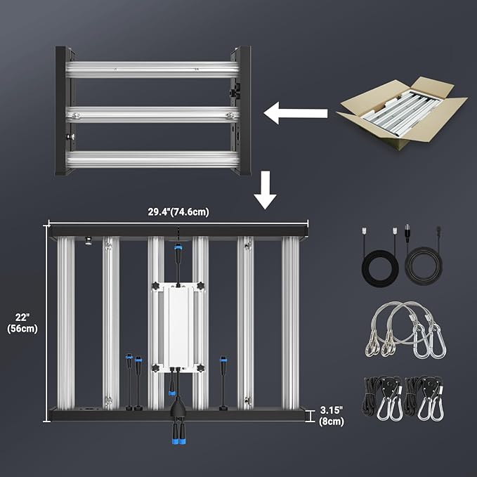 Phlizon FD4000 Plant Led Grow Light for 4x4ft 5x5ft Indoor Plants Coverage Daisy Chain Dimmable with UV IR Full Spectrum Growing Lamps
