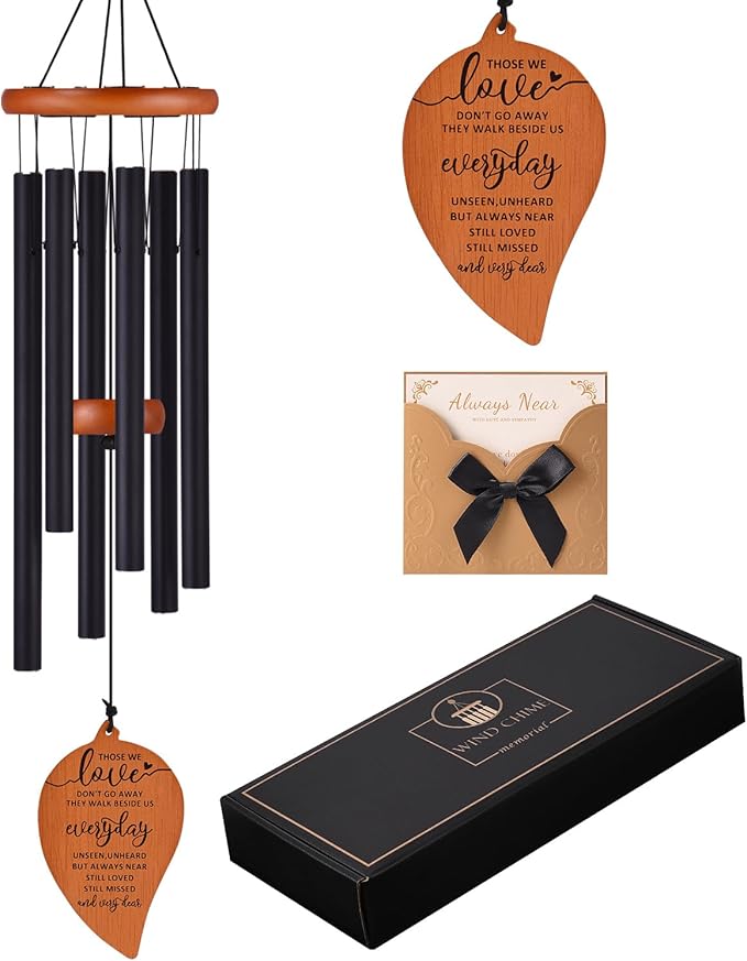 Memorial Wind Chimes, Sympathy Wind Chimes, Sympathy Gifts for Loss of Loved One, Bereavement Gift Baskets, Condolence Funeral Gifts for Loss of Mother Father, Send Love and Concern