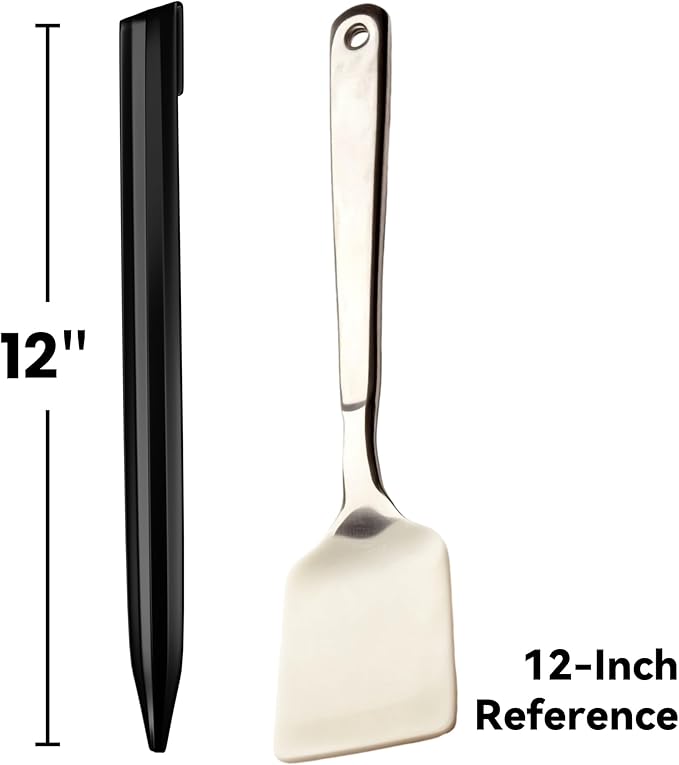 26Pcs Metal Landscape Edging Stakes, 12Inch Galvanized Steel Garden Stakes Top Curved Corrugated Landscaping Anchoring Spikes for Yard, Black