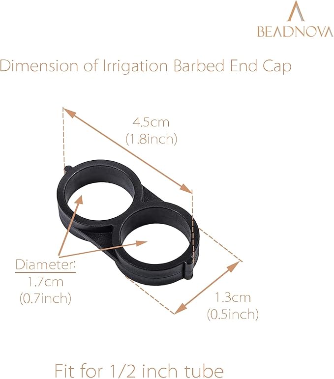 BEADNOVA Drip Irrigation Connectors 30 Pcs 1/2 Inch Barbed Drip Line Plugs End Caps Irrigation Connectors for 1/2 Inch Tubing Water Tubing Gardening Supplies (30pcs)