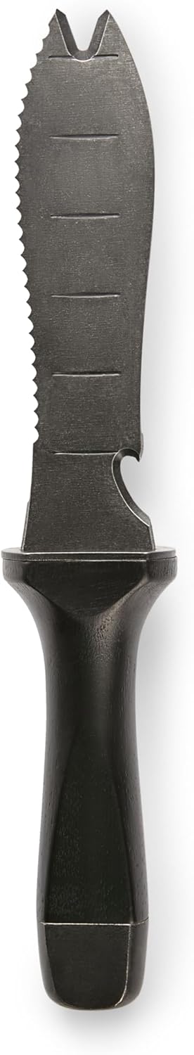 Hori Hori Garden Knife, Traditional Japanese Weeding Tool with ergonomic wooden handle. Hori garden tool with 7'inch blade with case. (Weeder blade)