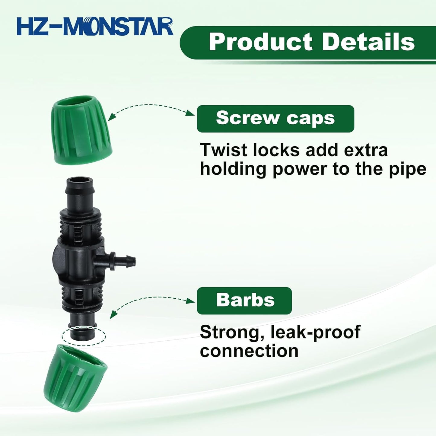 1/2 to 1/4 Drip Irrigation Fittings, 12Pcs Barbed Tee 1/2" Drip Irrigation Tubing (1/2" ID x0.6-0.63" OD) 16mm to 1/4" Irrigation Tube Fitting Twist Locked 3 Way Connectors