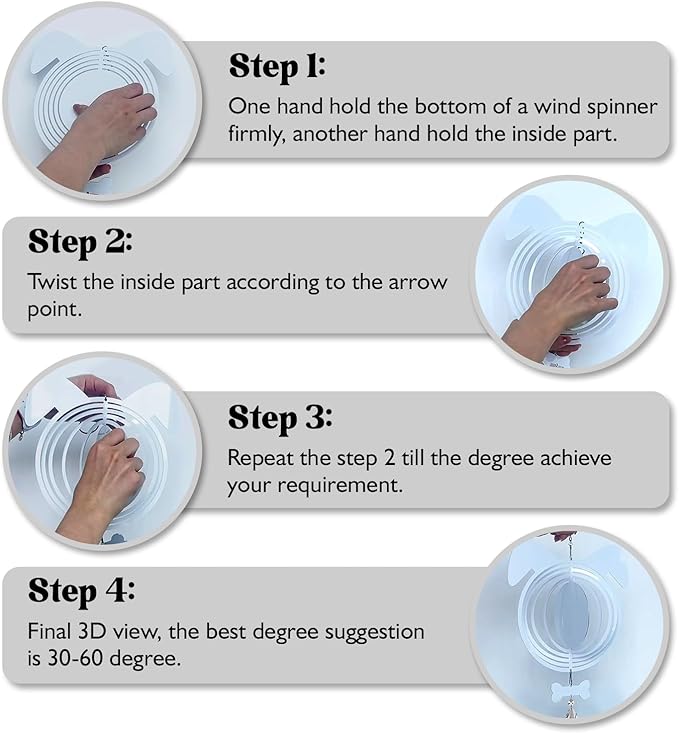 American Eskimo Dog Ears Wind Spinner, American Eskimo Wind Spinner Hanging for Yard and Garden (American Eskimo)