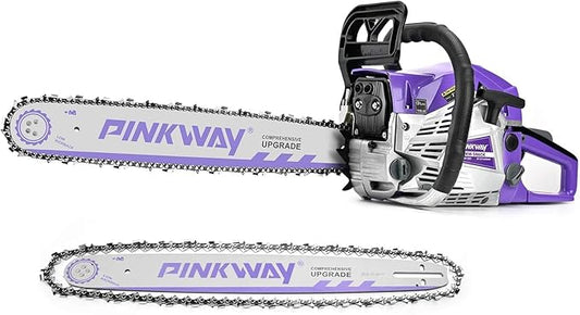 2-cycle 63CC Chainsaw Saw Gas Powered 20" Chain Saws Cordless Petrol Saw Handheld Chainsaw with 2 Chains and Bars for Cutting Wood Trees Branches,63CC-K