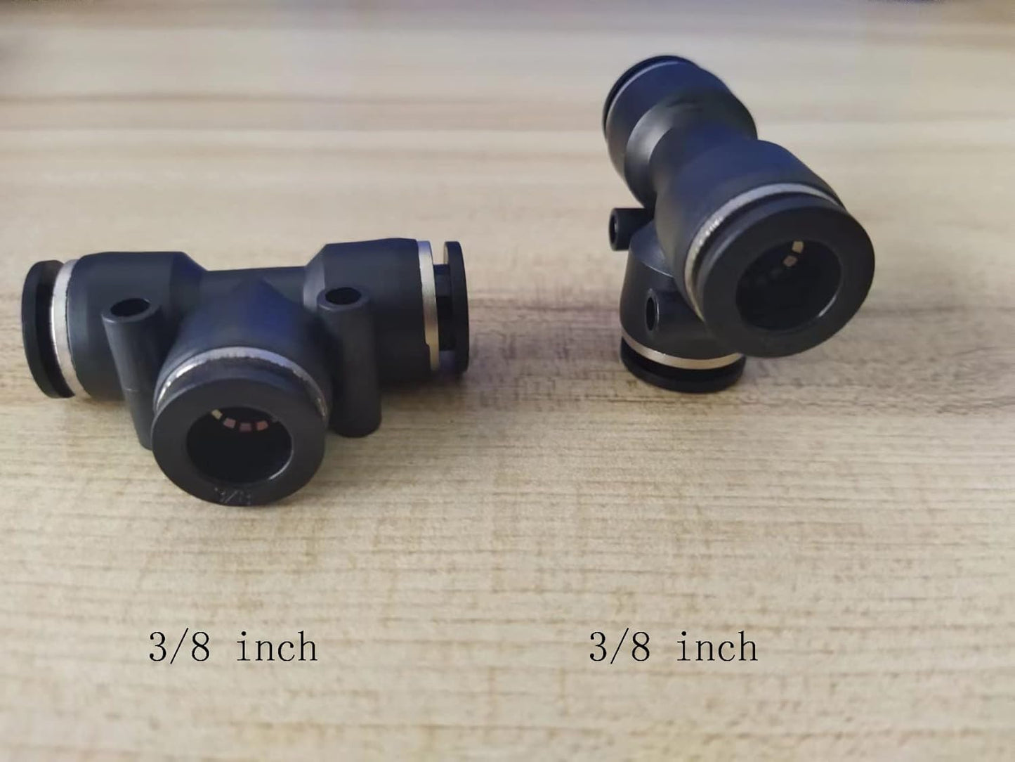 3/8 inch Air Hose T Connector Plastic Pneumatic Quick Push to Connect Tee Fitting (5Pcs)