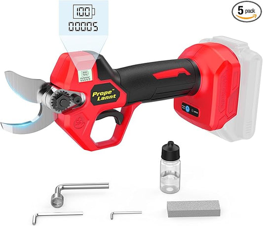 Pruning Shears for Milwaukee 18V Battery, Pruning Shears for Gardening, Cordless Motor with SK5 High-Carbon Steel Blade, 0.8-1.5" Cutting Capacity, LCD Display for Tree Pruning(No Battery)