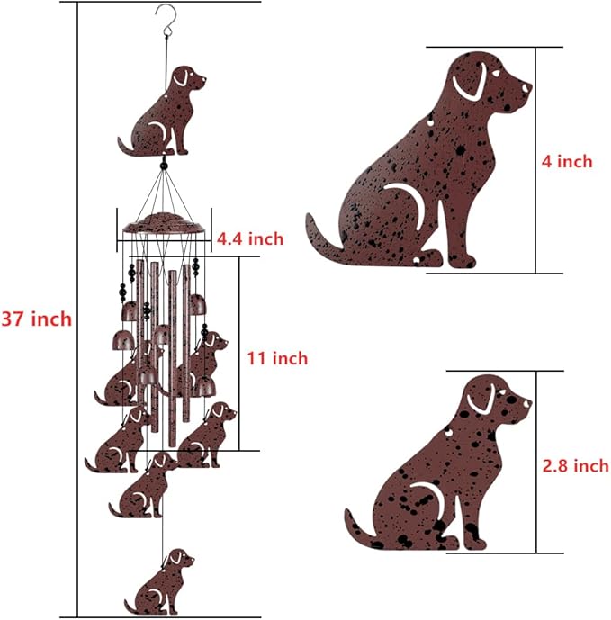 Dogs Wind Chimes Outdoor/Indoor Decoration - Dogs Wind Catcher, Music Wind Chimes, Dog Chimes, Blessing Wind Chime, Mobile Dog Wind Bells for Home, Balcony, Tree, Festival Garden Decor, Gifts for Mom