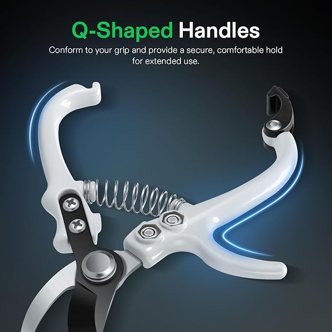 VIVOSUN Garden Shears, Lightweight Plant Pruners for Gardening, Bypass Pruning Shears for Cutting Flowers, Trimming Branches, Indoor Plant Shears, Stylish Q-Shaped Garden Tools for Women Men