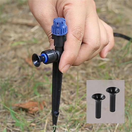 98.4FT Quick-Connect Drip Irrigation Kit with Adjustable Fan-Shaped Drippers for Garden Watering, Saving Water Automatic Irrigation Equipment for Raised Bed Plants Vegetable Garden Greenhouse