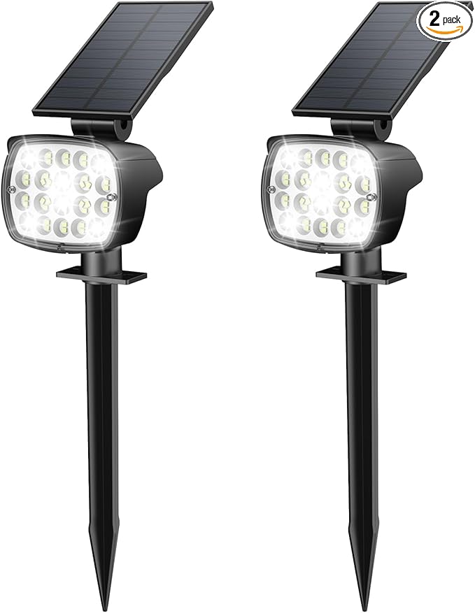 Kaxiida Solar Lights Outdoor Waterproof - 2025 Upgrade 3 Level Ultra Bright Spot Lights Uplights, LED Landscape Spotlight for Tree, Pathway, Wall, Adjustable Solar Panel Auto On/Off