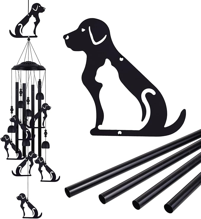 Dog and Cat Wind Chimes Decor, Mobile Blessing Wind Bells Decorate, Sympathy Wind Catcher, Memorial Gifts for Mom,Grandma,Woman,Dog Cat Lovers(Outside/Indoor/Home/Room/Porch/Yard/Garden Decoration)