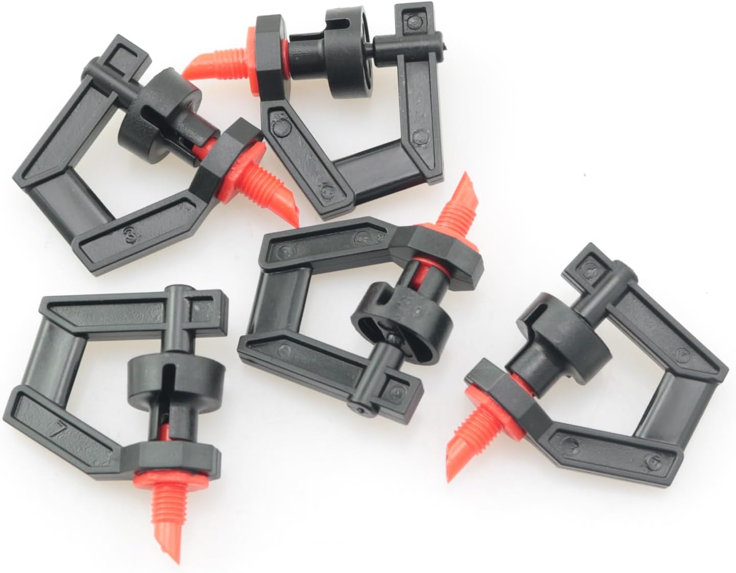 25PCS G Type 360 Degree Micro Rotating Tripod Nozzle Auto Rotating Greenhouse Watering Misting Nozzle For Fruit Trees Shrubs Flowers Garden Irrigation