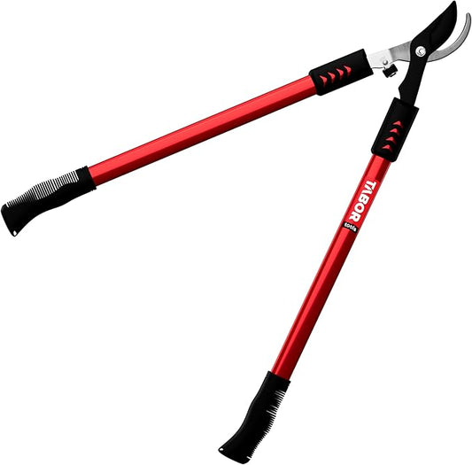 TABOR TOOLS GL16A Bypass Lopper, Chops Branches with Ease, Classic 28 Inch Tree Trimmer, Branch Cutter with 1 1/4 Inch Clean Cut Capacity.