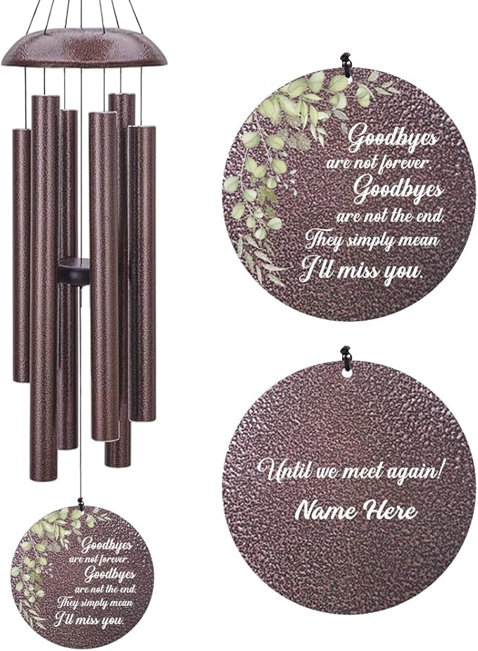 Personalized Memorial Wind Chimes, Customized Wind Chime Outdoor, Custom Wind Chimes in Loving Memory, Sympathy Gift After The Loss of Mom Dad, or Loved One