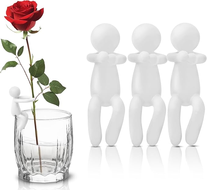 Plant Propagation Buddy, Plant Cutting Holders People, Plant Nurturing Decorative Plant Supports, Propagation Friends for Indoor Gardens or for Sprouts, Stems, Shoots and Cuttings(3PCS-White)