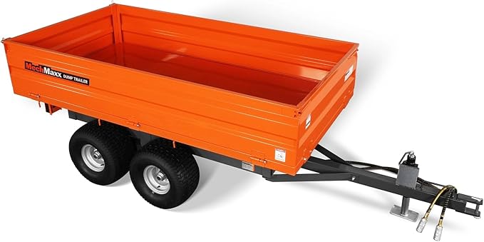 2-Ton Capacity Hydraulic Dumping Heavy-Duty Dump Dumper Cart Agricultural Farm Trailer Cart Mechanical Trailer with Tail Light