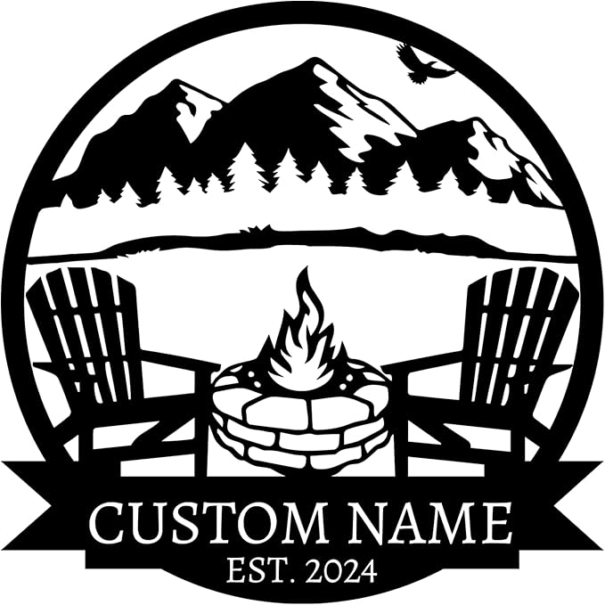 Personalized Camping Signs | Custom Metal Sign | Custom Mountain Campfire Sign | Custom Signs Outdoor Metal | Family Name Sign | Personalized Campfire Name Sign | Metal Wall Art | Camping Signs