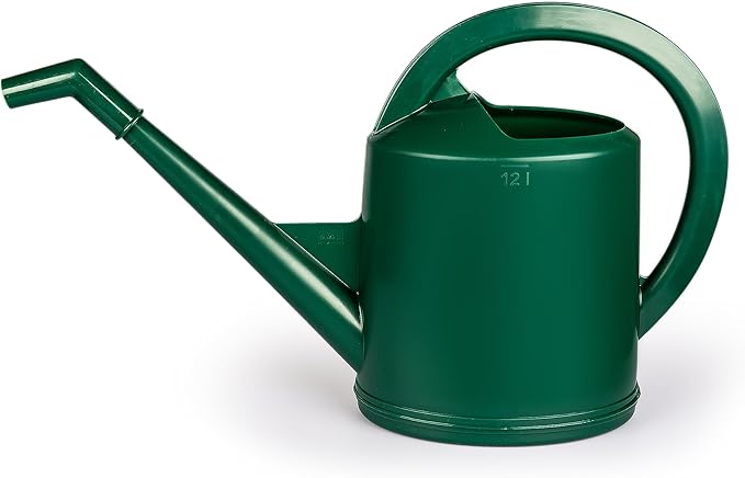Consolidated Plastics Durable Swiss Watering Can with UV Protection, Ergonomic Handle for Indoor/Outdoor Gardening, Made in Switzerland (12 Liter, Green)