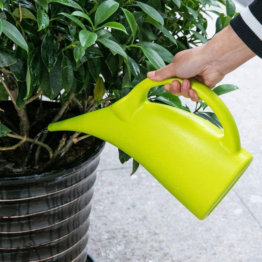 MyLifeUNIT Plastic Watering Can, Elegant Watering Pot, 1/2-Gallon (Green)