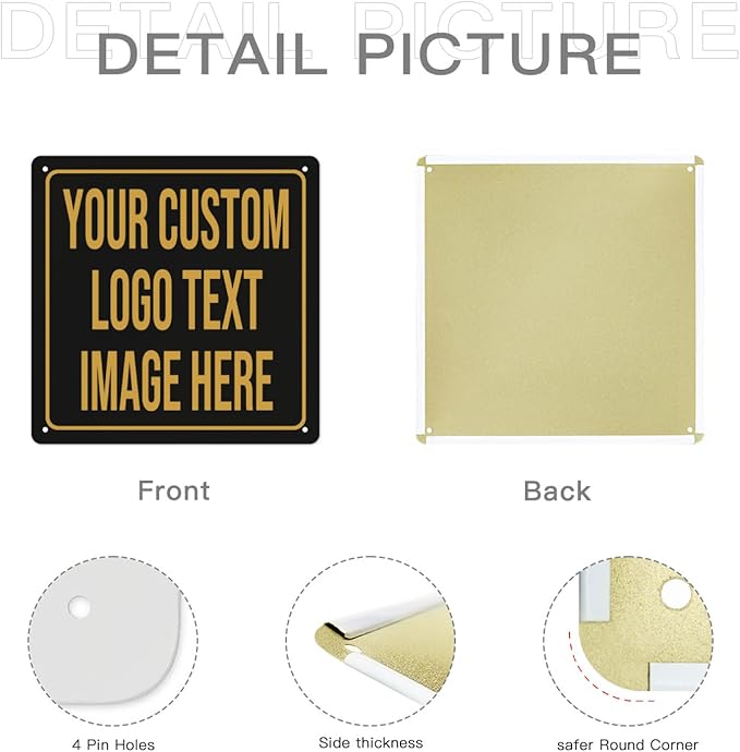 Custom Signs Outdoor Metal Sign Custom Sign Outdor Indoor Personalized Signs Make Your Own Sign With Text Logo Image For Office Business Workplace Home Bar Indoor Outdoor Use 8"x8"