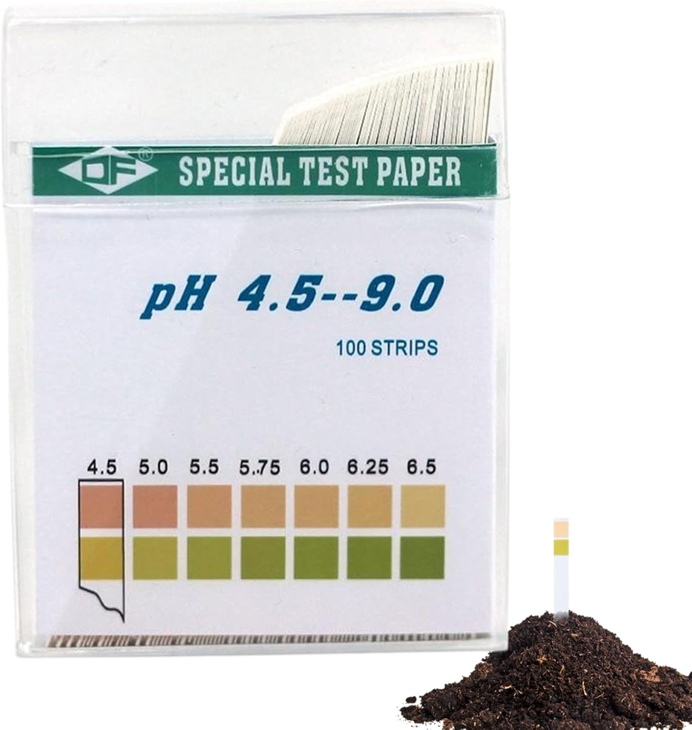 Soil Test Kit, 100PCS 4.5-9 Range Soil Testing Kit, Easy to Use Soil Tester Paper, Water and Soil Test Kit for Lawns Garden Yard Home Home