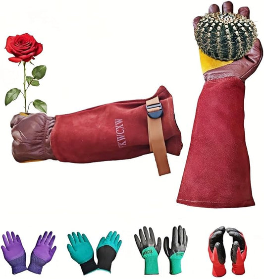 Gardening Gloves for Women/Men,Rose Pruning Long Leather Garden Gloves Thorn Proof