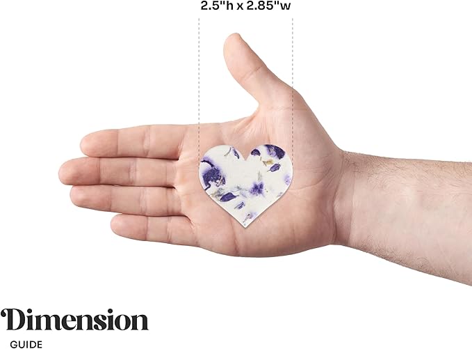 Wildflower Seed Paper - Set of 24 Purple Heart-Shaped with Envelopes and Planting Instruction, Writable & Plantable Gift for Mom and Plant Lovers, Ideal for Wedding, Memorials, Baby Showers