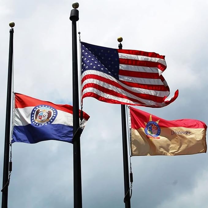 XIFAN Premium Missouri State Flag 3x5 ft Outdoor, Double Sided Embroidered Pattern, Heavy Duty 210D Nylon MO Flags, the Strongest Longest Lasting for Outside with Sewn Stripes/Brass Grommets