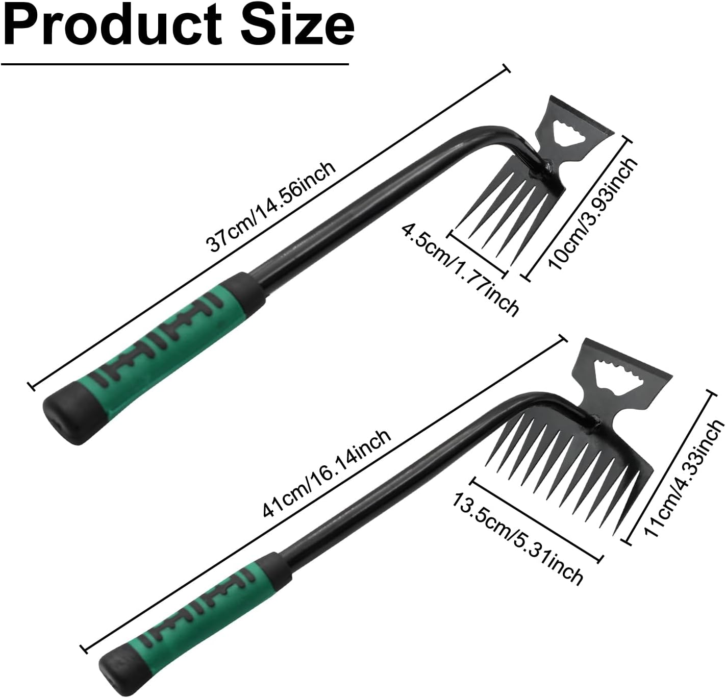 2 Pack Uprooting Weed Pulling Tools,Garden Hand Weeder Tools, Manual Multifunctional Weeders Gardening Tools for Yard and Garden(5Tines+8Tines)