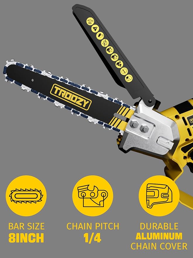 8-INCH Cordless Pole Saw, 2-IN-1 Chainsaw with 4.0Ah Battery Powered, Electric Tree Trimmer Branch Cutter with Extendable Pole, Pruning & Wood Cutting