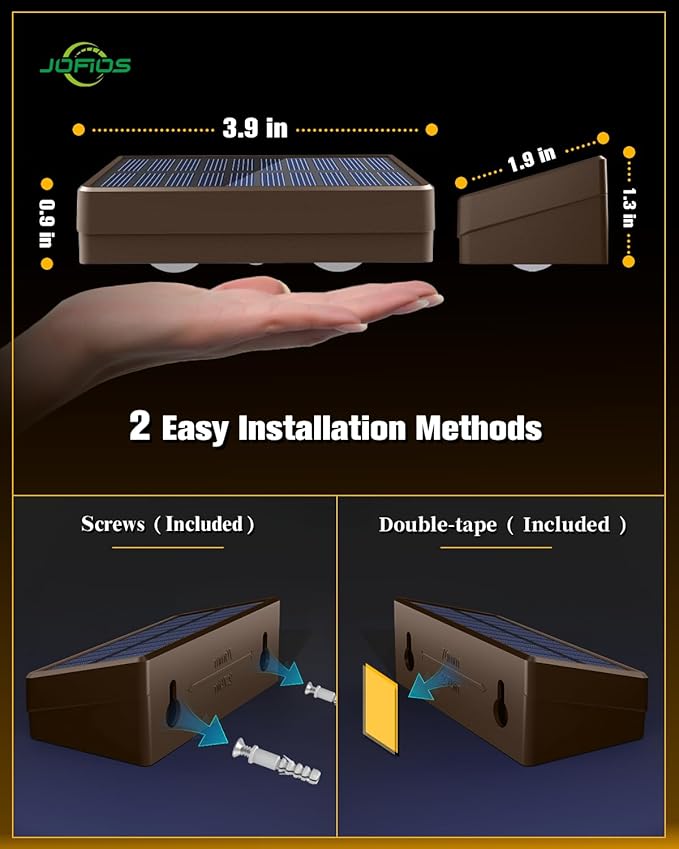 Solar Fence Lights 12 Pack Brown, 50 Lumens Outdoor Fence Lights Solar Powered with 12 Modes RGB Color Glow LED Deck Lighting Outdoor Waterproof IP65, Backyard, Deck, Porch, Railing, Pool, Wall