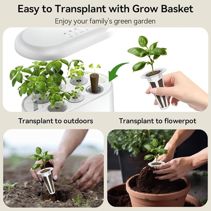 68pcs Hydroponic Pods Kit for Aerogarden, Indoor Garden Hydroponics Growing System - Compatible with All Brands (30 Grow Sponges, 12 Grow Baskets, 12 Grow Domes, 12 Pod Labels, 1 A&B Plant Food)