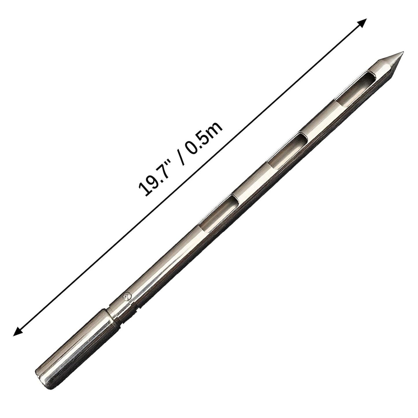 Powder Sampler, Stainless Steel Three Zone Grain Probe Sampler, 20 in. Length x 1 in (3slots)