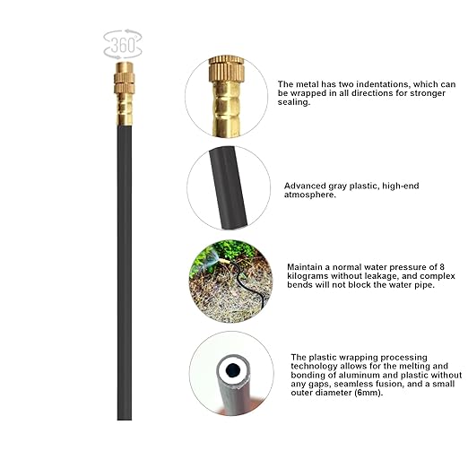 New drip Irrigation kit, Automatic Garden Watering System, Quick Connector and 360-degree Bending Dropper atomizing Copper Nozzle, Garden Plant Lawn Courtyard Watering System.(13 Spray nozzles)