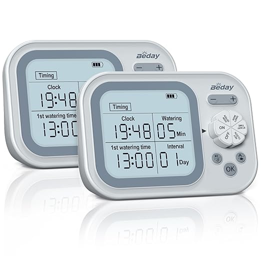 Automatic Plant Waterer Self Watering System Indoor for 15 Potted Plants Pack of 2, Auto Drip Irrigation Kit Programmable Water Timer w Smart Humidity Detection