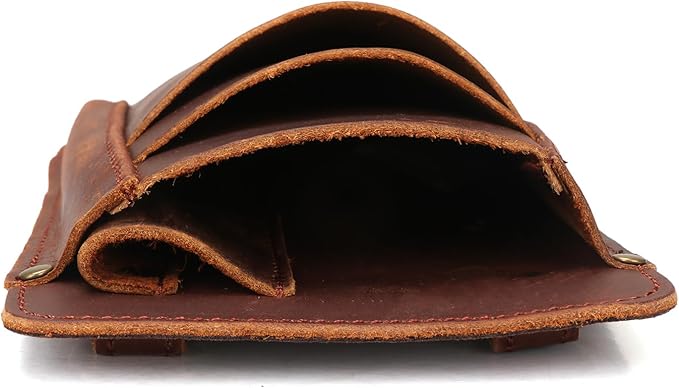 Tourbon Leather Florist Tool Waist Pouch Belt Garden Shoulder Crossbody Tools Bag Gardening Pruning Shears Holder Organizer Kit 4 Pockets (Brown)