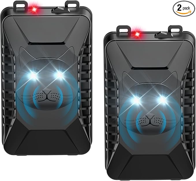 Ultrasonic Rodent Repellent, 2 Pack Plug-in Mouse Rat Pest Bat Squirrels Skunks Repellent for Car with Battery Powered Under Hood, Keep Mice Out of Cars Engines, Indoor, Outdoor, Garage, Room