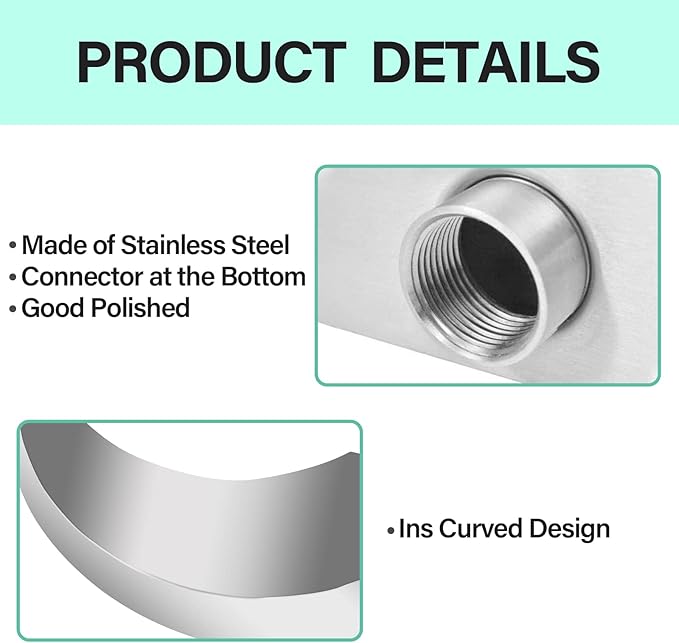 Stainless Steel 304 Pool Fountain Silver Color for Ground Pools Garden Outdoor Waterfalls Sheer Descent Pond Water Feature-23.6" Height