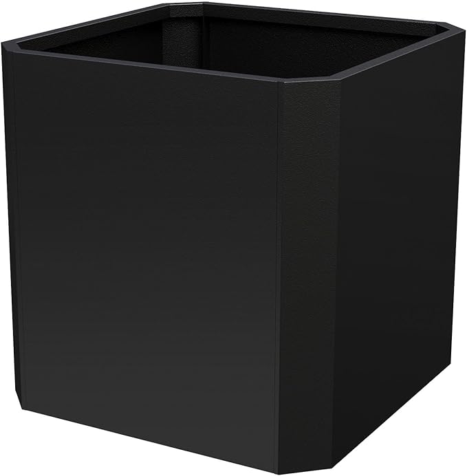 Metal Planter Box-26 L X26 W X26 H-Steel Planters for Outdoor Plants, Large Square Planter Box, Heavy Duty Black Metal Planter Pot for Patio, Deck, Garden, Yard, Drainage Holes, Easy Assembly