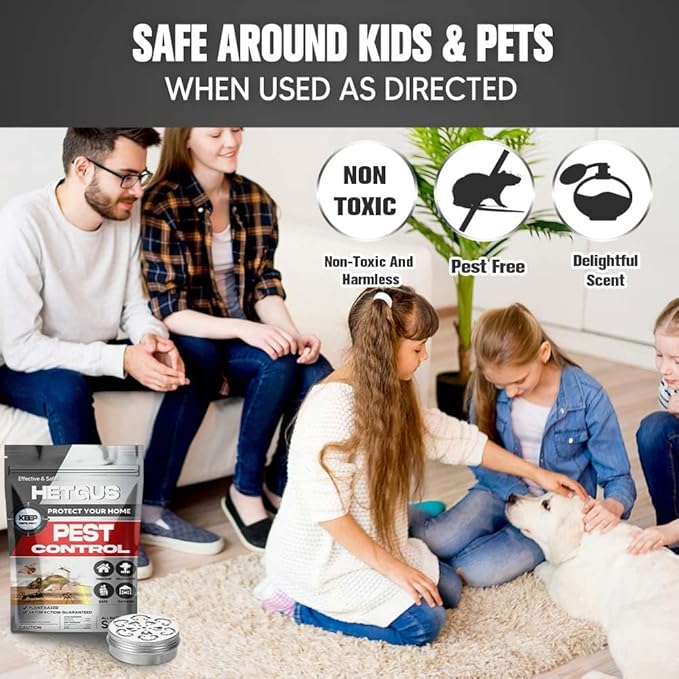 Pest Repellent, Rodent Repellent for Car Engines, Mouse Repellent, Keep Rodent, Roach, Mouse, Moth and Spider Away from House, Safe Around Kids, Pets & Plants, 120 sq ft Coverage - 2P