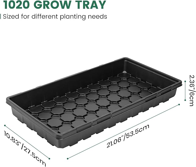 MIXC 10 Pack 1020 Seed Starter Trays, Extra Thick Heavy Duty Trays - No Holes, No Leak, Reusable Propagation Flats for Microgreens, Seedlings, Plant Germination, Fodder and Transplant