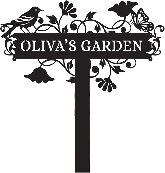 Metal Signs Customized | Personalized Garden Stake Metal Sign | Custom Metal Garden Sign | Personalized Garden Name Sign | Custom Sign Outdoor Metal | Gardening Decor Gifts for Gardeners