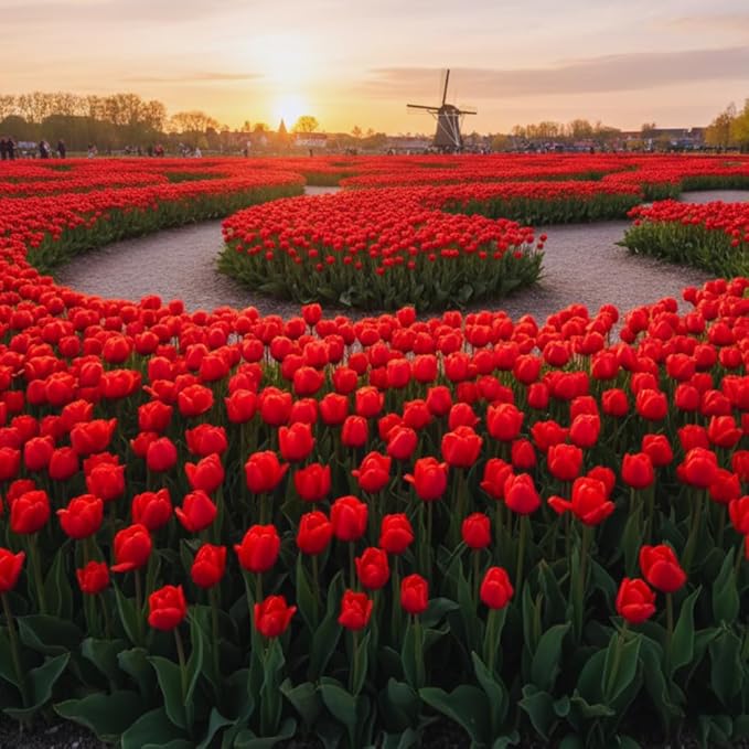 10 Tulip Bulbs for Fall Planting Bulk, Tulip Bulb, Perennial Flower Bulbs for Garden Growing, Tulip Bulbs Bulk (Red)